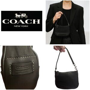Vintage Coach black mini hand bag - rare circa late 1990's As Pictures